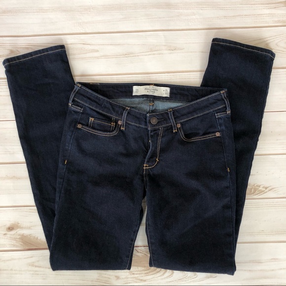 Abercrombie & Fitch Women's Straight Leg Jeans - Navy - Picture 1 of 5